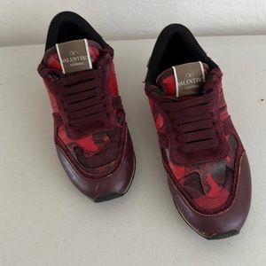 Valentino Multicolor Suede And Leather Rockrunner Low Top Sneakers